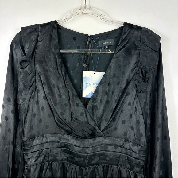 Romper Long Sleeve NWT Polka Dot Satin Goth Chic Y2K Party Small Majorelle - Picture 8 of 15